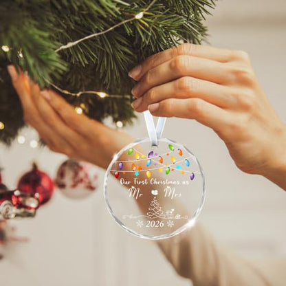 Christmas Ornaments Our First Christmas Married Ornaments 2026 - color: 2025 Mr Mrs-color Light