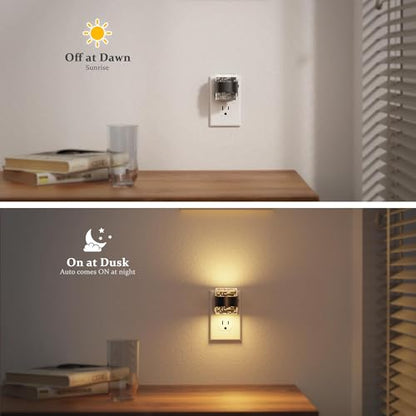 JandCase LED Night Light, Bubble Night Lights Plug into Wall Auto, 3 Color - color: Black
