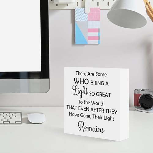 Bereavement Gift In Loving Memory Sign Sympathy Gifts for Loss of Friends Sister Brother Grieving Present for Remembrance Table Decor for Home Office Bedroom Wooden Box Sign Desk Decor