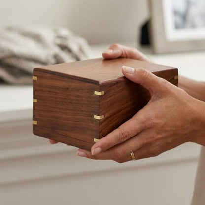 Wooden Cross Carved Rosewood Cremation Urn for Human Ashes (Brown Bottom Opening) - color: Brown Bottom Opening