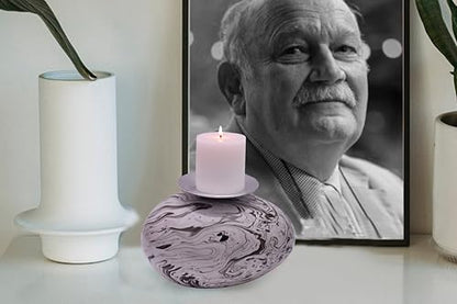 Candle Cremation Urn for Human Ashes - Large Marble Candle Urn - Decorative Urn for Ashes Display at Home - Beautiful Modern Adult URN for Funeral, Burial, Female or Pets