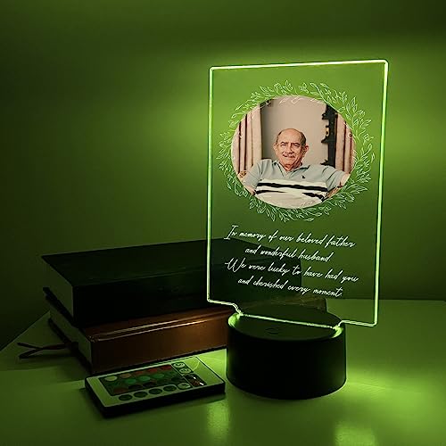 MIRROR MANIA Custom Personalized Photo LED Sympathy Gifts Memorial in Loving Memory of Loved One Heaven Bereavement Gifts Remembrance Gifts Condolence Gifts for Loss of Mother Loss of Father