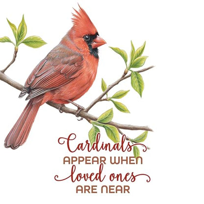 Magnolia Garden 11-Inch Cardinal Memorial Iron Wind Chime – Loved Ones are Near Sympathy Gift – White Metal Hanging Bereavement Bell – Remembrance Garden Decor for Loss of Mother, Father, or Spouse