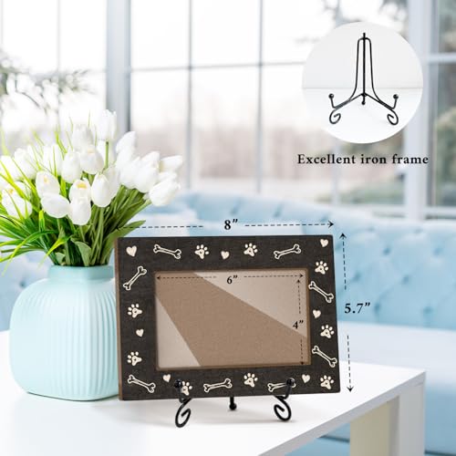 Dog Picture Frame Paw Print Frame Memorial Gifts for Dog Mom Loss of Pet Sympathy Gifts Desk Decor Photo Frame 4x6 Horizontal -small26 - style: Black-Dog