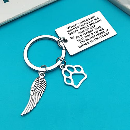 Xiahuyu Pet Memorial Gifts Keychain Pet Loss Gifts Loss of Dog or Cat Memorial Gift Remembrance Gift In Memory of Dog Cat Sympathy Keychain for Loss of Pet