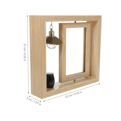Kichvoe Rotating Memorial Picture Frame with Small Urn for Ashes 4X6 Inch Wooden Tabletop Keepsake Frame for Human Ashes