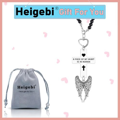 Heigebi Memorial Car Charm Sympathy Gift for Loss of Mother Father Daughter Son Sister Brother Car Rearview Mirror Hanging Accessories Memorial Ornament Remembrance Keepsake