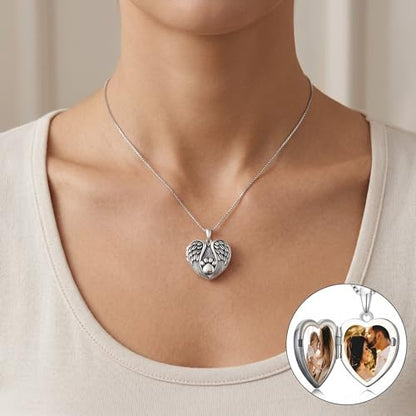 Poiuy Heart Locket Necklace for Women Photo Locket Necklace Gifts For Women | That Holds Pictures Locket Jewelry Anniversary Birthday Christmas Memento Gifts for Mom Daughter Women Girlfriend Sister - style: 05-paw print
