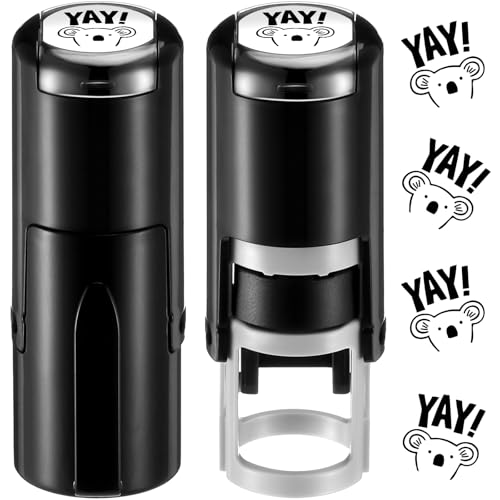 Supervitae 2 Pack Koala Print Stamps Ink Stamper | Mini Self Inking Stamps for Party Educational Activities Craft Supplies - color: Black, style: Koala