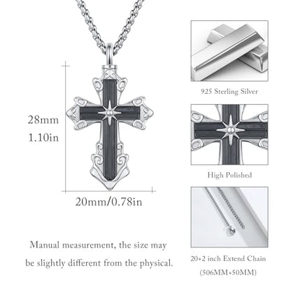 925 Sterling Silver Celtic Cross Urn Necklace for Ashes - color: silver-h