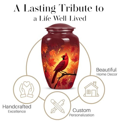 Red Cardinal Cremation Urns for Human Ashes - Funeral Urns for Adult Ashes Men - - color: Urn for Cardinal Ashes