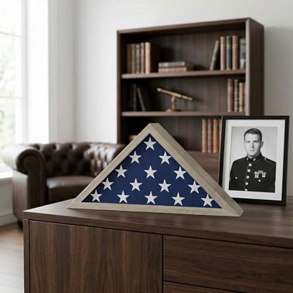 Americanflat Large Flag Display Case for Folded 5x9.5' Burial Flags - Engineered Wood Display Box for Wall or Tabletop - Silhouette Collection - Driftwood - color: Driftwood, style: 5x9.5 Burial Flag
