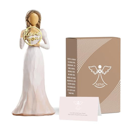 NAN ZAI NAN FANG Love You Gifts for Women Friends Coworkers | Thank You Mom Volunteer Pastor Teacher Appreciation Gifts 6.7" Resin Sculpted Hand-Painted Figurines Home Decor - style: Love You