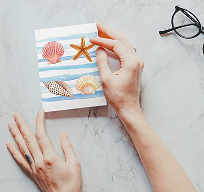 Twigs Paper Marine Thank You Cards, 12 Sea Animal Note Cards with Envelopes | Small size, blank inside, envelopes included, hand-illustrated artwork, thinking of you, bulk value set - color: Sea Animals, size: 12-Count