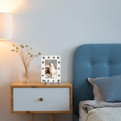 Dog Gifts Picture Frame with Iron Stand, Dogs Lovers Gift for Women or Men, Puppy Themed Gift for New Owners Photo Frame Photo for Tabletop Display A-03 - style: Dog Gifts Picture Frame-B