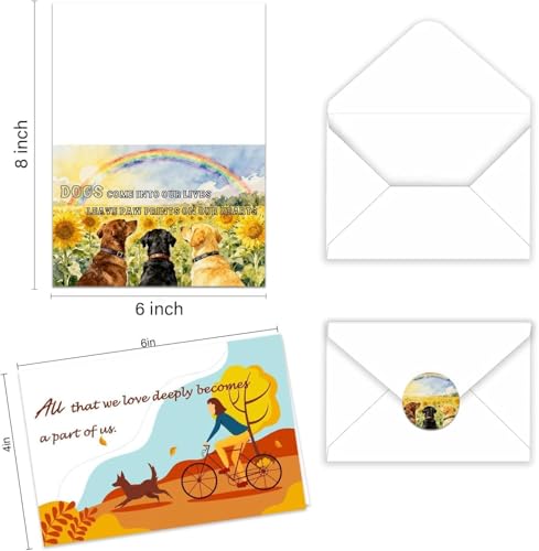 150 Pcs Pet Sympathy Cards with Envelopes and Stickers,10 designs 6 x 8 inch for Loss of Pet Dog and Cat with Paw & Heart Loss of Dog Condolence Cards Bulk Pets Bereavement Gifts with Heartfelt - color: Pet Sympathy Cards