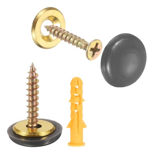 uxcell 12 Pcs 16.8 mm Decorative Caps Cover Nails, Zinc Alloy Screw Covers Caps Mirror Fixing Screws for Mirrors, Coffee Tables, Wooden or Glass Furniture, Grey - color: Grey