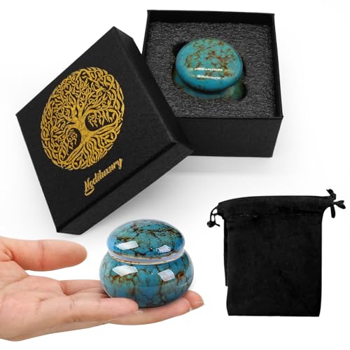 Small Urns for Human Ashes Keepsake,Ceramic Small Cremation Urn for Ashes for Women Adult Male with Gift Box and Velvet Bag 1.6'' Mini Urns for Pet Urn Dog Cat Ashes Keepsake Blue - size: Blue Ceramic
