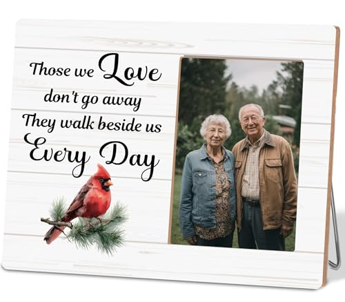 Red Cardinal Gifts Picture Frame,Those We Love Don't Go Away,Memorial Sympathy Bereavement Gifts Picture Frame for Loss of a Loved One - color: Gray
