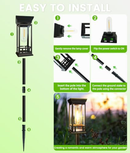 6 Pack Bright Solar Garden Lights, Solar Pathway Lights Outdoor Waterproof - color: Warm White, size: 6 Pack