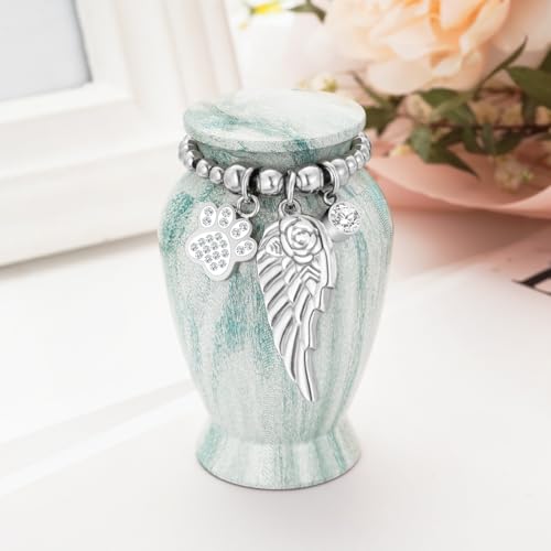 abooxiu Small Urn for Dog Cat Pet Ashes 2.85 Inch Mini Urns for Ashes Cremation Keepsake Urns Aluminum Memorial Pet Urn for Dogs Memorial Gifts for Loss of Dog Pets