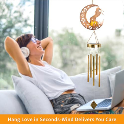 Solar Horse Wind Chimes - Unique Moon Hummingbird Design, for Mothers, Grandmothers, Sisters, Friends and Girls on Birthdays, Christmas, Thanksgiving and Mother's Day - color: Horse