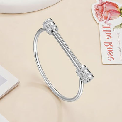 abooxiu Urn Bracelet for Ashes for Women Men Mantra Cuff Bangle Memorial Cremation Jewelry Stainless Steel Keepsake - Customize Available - color: Silver