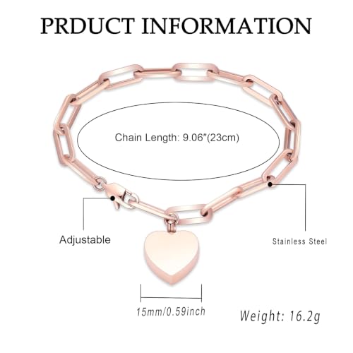Heart Urn Bracelet for Ashes for Women Men Cremation Jewelry - color: Rose