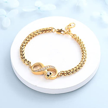 Imrsanl Infinity Urn Bracelet Cremation Jewelry for Ashes | Adjustable Link Bracelets, Loved Ones Memorial Ash Holder, Funeral Keepsake for Women Men - color: Infinity-Gold