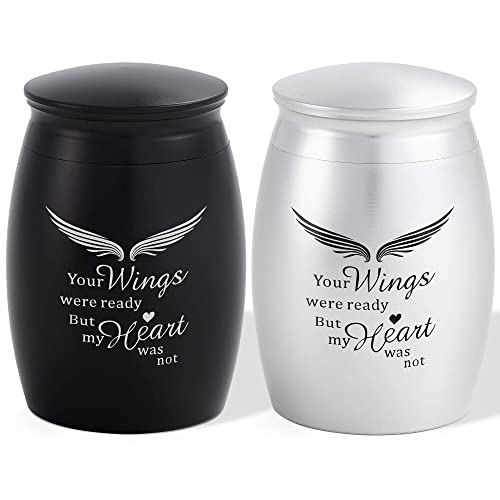 2.67 Inches Small Urns for Human Ashes Keepsake Set of 2 | Angle Mini Cremation Urns for Human Ashes Male or Female,A Perfect Tribute & Gift for Families - size: Small