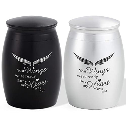2.67 Inches Small Urns for Human Ashes Keepsake Set of 2 | Angle Mini Cremation Urns for Human Ashes Male or Female,A Perfect Tribute & Gift for Families - size: Small