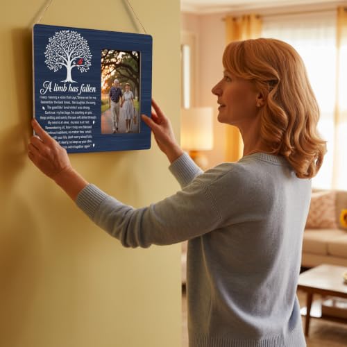 Memorial Picture Frame, Sympathy Photo Frame, Loss of Loved One Gift, Cardinal Tree Remembrance Keepsake, 4x6 Photo - color: Blue Limb