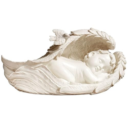Touch of Class On Angels Wings Sculpture Soft Ivory