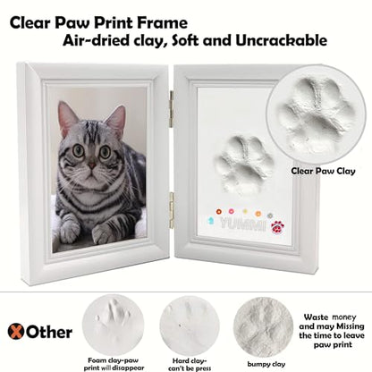 MYPAWLETS Clay Paw Print Kit for Dog Cat,Pawprint Keepsake Frame,White - color: Small-Medium White