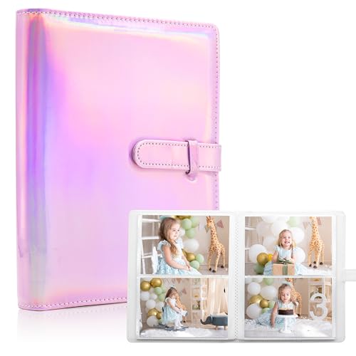 Photo Albums 4x6 Pictures – 152 Pockets Vegan Leather Cover Memory Album Book, Suitable for Family Wedding Boys Girls and Babies Storage (Magic Pink) - color: Magic Pink