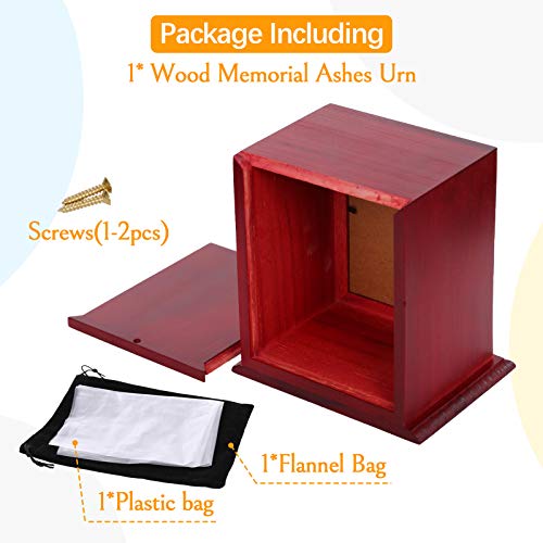 BRKURLEG Dog Urns for Ashes, Animal Wood Urn, Red - color: Wine Red