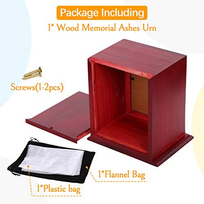 BRKURLEG Dog Urns for Ashes, Animal Wood Urn, Red - color: Wine Red