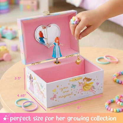 Giggle & Honey® Musical Princess Jewelry Box for Girls | Music Boxes for Little Girls, Toddler Jewelry Box for 4 Year Old Kids, Toys for Toddlers, Birthday Gifts for Kids 5-9 Years - style: Perfect Princess