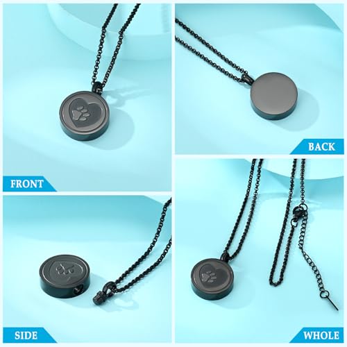 Hearbeingt Tree of Life Cremation Jewelry Paw Print Urn Necklace for Ashes - color: B-Customize Text