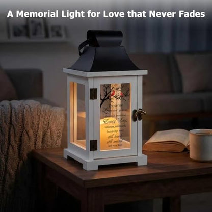 Memorial Lantern Sympathy Gift for Loss of Loved One Grief Gift - color: Those We Love Don’t Go Away White