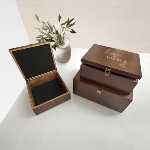 Engraved Wooden Keepsake Box, Wedding Memory Box, Personalized Keepsake Wood Box, Time capsule box, Customize wedding Gift, Custom Photo Box - style: Storage Box Design - 1