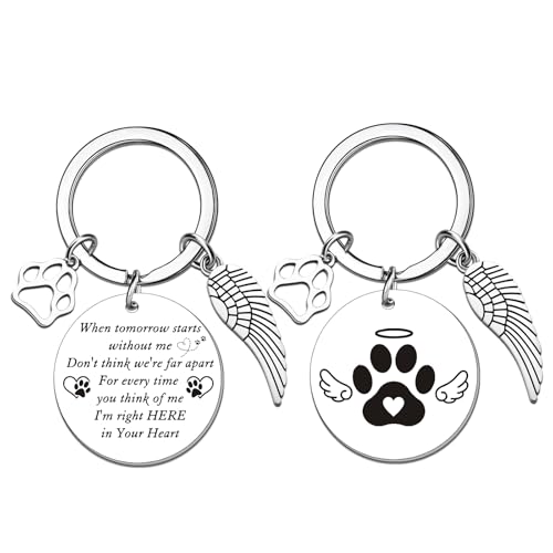 Pet Memorial Gifts for Dogs Cats Pet Memorial Keychain | Loss of Dog Sympathy Gift Dog Passing Away Gifts Cat Loss Sympathy Gift Keychain for Dogs Mom Dad Cat Mom Dad