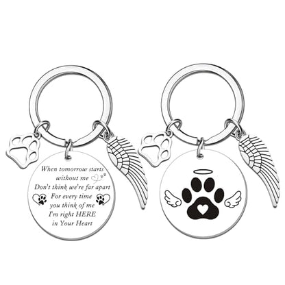 Pet Memorial Gifts for Dogs Cats Pet Memorial Keychain | Loss of Dog Sympathy Gift Dog Passing Away Gifts Cat Loss Sympathy Gift Keychain for Dogs Mom Dad Cat Mom Dad
