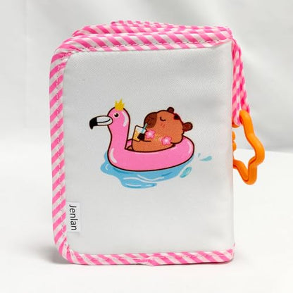 My First Baby Photo Album, 17 4x6 Photos, Soft Cloth, Pink | Children'S Mirror, for Baby Showers Picture, and Family Travel Memories - style: kapibala