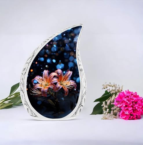 Lilly Large Urn for Adult Human Ashes, Men & Women - Unique & Decorative 10" Funeral Urn - size: Large