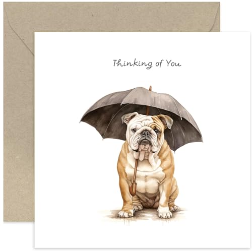 Old English Company Sympathy Card - British Bulldog - Greeting Cards - Blank Inside Envelope