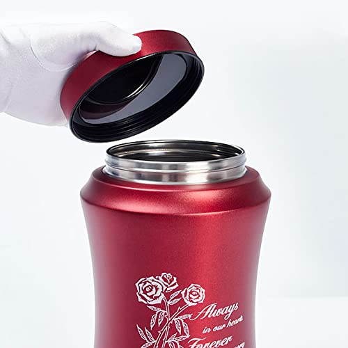 Red Cremation Urns for Human Ashes Adult Female/Mom/Mother | Decorative Burial Urn, Funeral Cremation Urns for Women and Men - Large Red Rose Urn(220 LB) - size: Large,Red Rose
