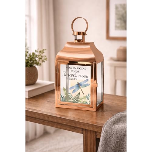 The Bridge Collection in Our Hearts Dragonfly Lantern - Electric Lantern with Flameless LED Candle - Sympathetic Bereavement Gift for Lost Loved One