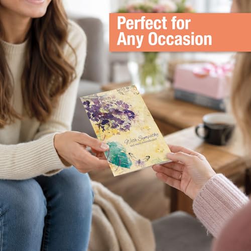 Current Peace Sympathy Cards with Envelopes- Set of 8 Assortment (4 Designs), Large 5" x 7", Condolences Cards, Sentiments Inside, White Envelopes - color: Peace