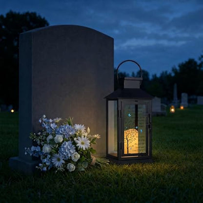 Solar Memorial Lantern Outdoor Waterproof, Sympathy Gifts for Loss of Loved One Mom Dad, Remembrance Grief Condolences Gift for Loss, in Memory of Loved One Gifts - style: A Limb Has Fallen/Black